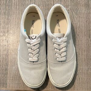 Toms Fenix Lace-Up Lunar Grey Washed‎ Canvas Size 8